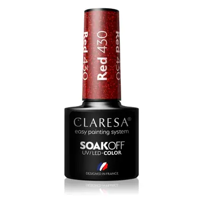 Claresa SoakOff UV/LED Color Rainbow Explosion géles körömlakk árnyalat Red 430 5 g