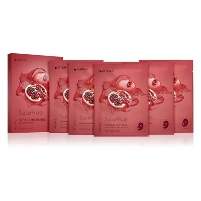 KORIKA SuperFruits Pomegranate - Set of 5 Hydrating Face Sheet Masks arcmaszk szett kedvezményes