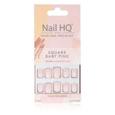 Nail HQ Square műköröm árnyalat Baby Pink 24 db