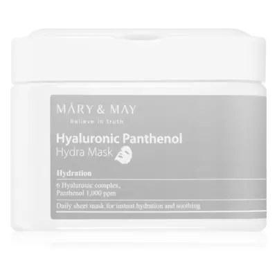 MARY & MAY Hyaluronic Panthenol Hydra Mask fátyolmaszk szett a bőr intenzív hidratálásához 30 db