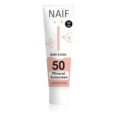 Naif Baby & Kids Mineral Sunscreen SPF 50 védőkrém napozásra újszülötteknek és kisgyermekeknek S