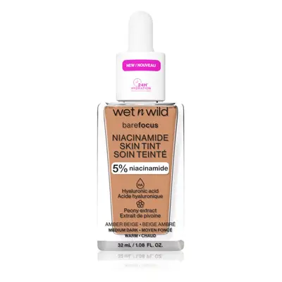 Wet n Wild Bare Focus Niacinamide Skin Tint könnyű hidratáló alapozó árnyalat Amber Beige 32 ml