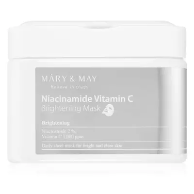 MARY & MAY Niacinamide Vitamin C Brightening Mask fátyolmaszk szett az élénk bőrért 30 db