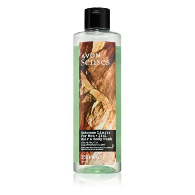 Avon Senses Extreme Limits tusfürdő gél és sampon 2 in 1 250 ml