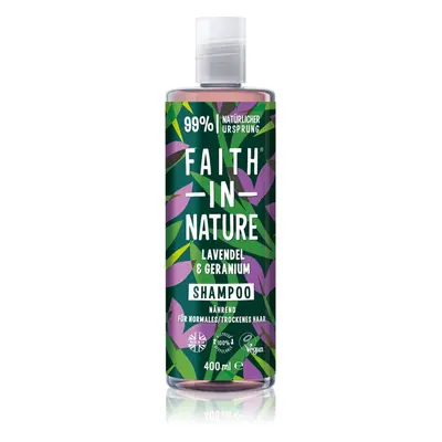 Faith In Nature Lavender & Geranium természetes sampon normál és száraz hajra 400 ml