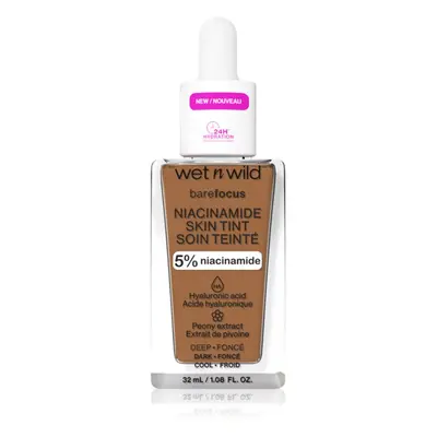 Wet n Wild Bare Focus Niacinamide Skin Tint könnyű hidratáló alapozó árnyalat Deep 32 ml