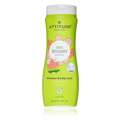 Attitude Little Leaves Watermelon & Coco gyermek tisztító gél és sampon 473 ml