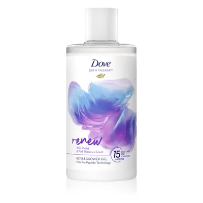 Dove Bath Therapy Renew tusoló- és fürdőgél Wild Violet & Pink Hibiscus 400 ml