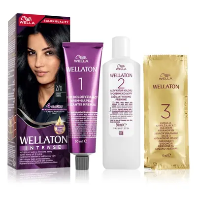 Wella Wellaton Intense tartós hajfesték Argán olajjal árnyalat 2/0 Black 1 db