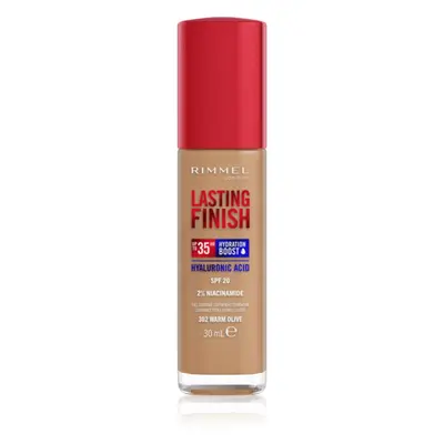 Rimmel Lasting Finish 35H Hydration Boost hidratáló alapozó SPF 20 árnyalat 302 Warm Olive 30 ml