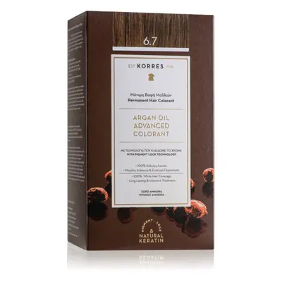 Korres Argan Oil tartós hajfesték Argán olajjal árnyalat 6.7 Cocoa 50 ml