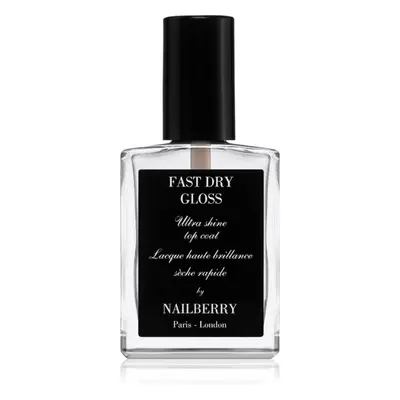 NAILBERRY Fast Dry Gloss Ultra Shine Top Coat gyorsan száradó fedőlakk körmökre 15 ml