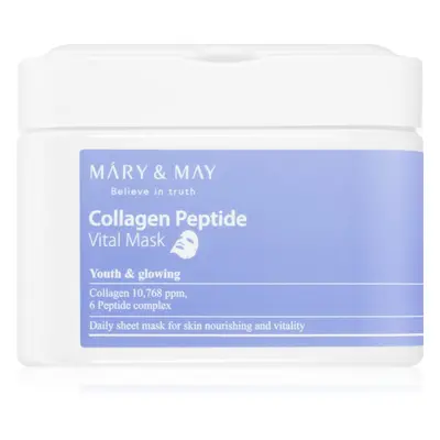 MARY & MAY Collagen Peptide Vital Mask fátyolmaszk szett ránctalanító hatással 30 db