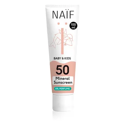 Naif Baby & Kids Mineral Sunscreen SPF 50 0 % Perfume védőkrém napozásra újszülötteknek és kisgy