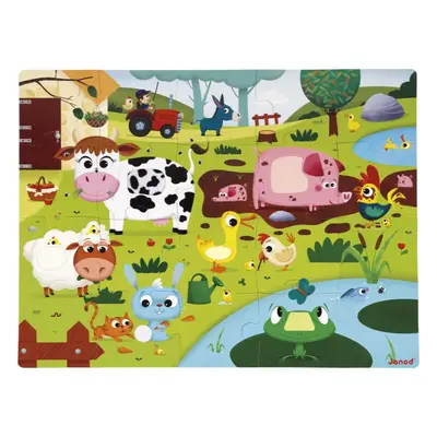 Janod Tactile Puzzle kirakó Farm Animals 2 y+ 20 db