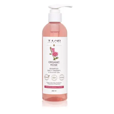 T-LAB Organics Organic Rose Daily Therapy Shampoo nyugtató sampon minden hajtípusra 250 ml