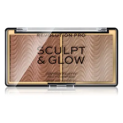 Revolution PRO Sculpt And Glow kontúrozó és élénkítő paletta árnyalat Light-Medium 8 g