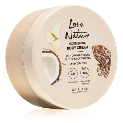 Oriflame Love Nature Cacao Butter & Coconut Oil tápláló testkrém hidratáló hatással 200 ml