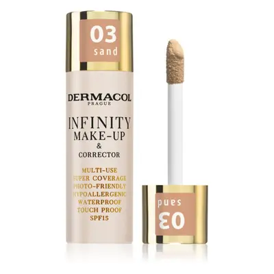 Dermacol Infinity Magas fedésű alapozó SPF 15 árnyalat 03 Sand 20 g