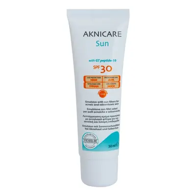 Synchroline Aknicare Sun napozó emulzió pattanásos és szeborrhoeás bőrre SPF 30 50 ml