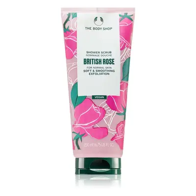 The Body Shop Shower Scrub gyengéd testpeeling rózsa illattal 200 ml