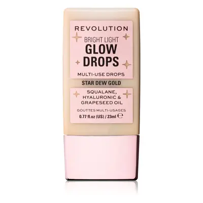 Makeup Revolution Bright Light Glow Drops folyékony bőrélénkítő árnyalat Golden Star Dew 23 ml