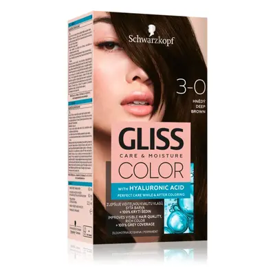 Schwarzkopf Gliss Color tartós hajfesték árnyalat 3-0 Deep Brown 2x60 ml