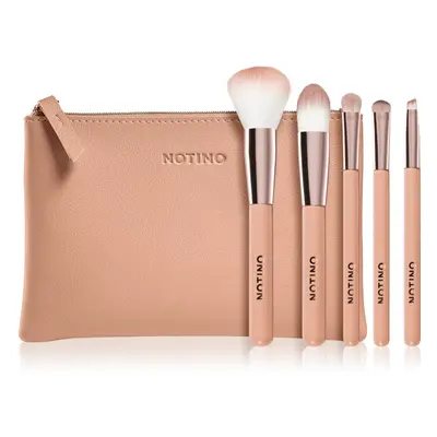 Notino Glamour Collection Travel Brush Set with Pouch Utazó ecsetkészlet táskával