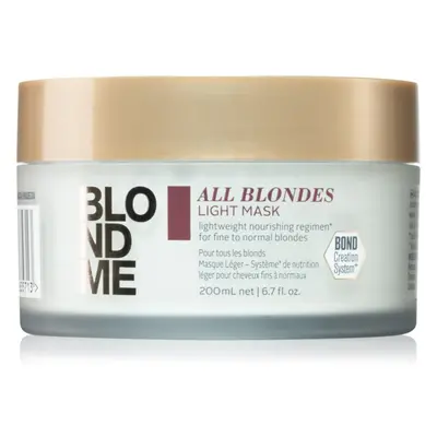 Schwarzkopf Professional Blondme All Blondes Light tápláló maszk vékonyszálú és normál hajra 200