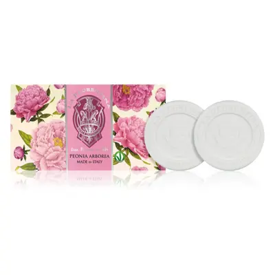 La Florentina Arboreal Peony Sculpted Soap Set természetes szilárd szappan bazsarózsa 2x115 g