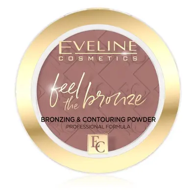 Eveline Cosmetics Feel The Bronze bronzosító és kontúrozó púder árnyalat 02 Chocolate Cake 4 g