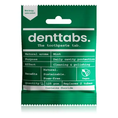 Denttabs Natural Toothpaste Tablets with Fluoride fluoridos fogkrém tablettákban Mint 125 db