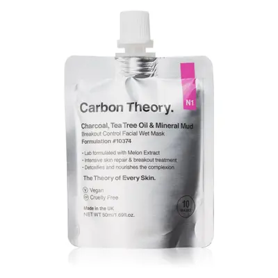 Carbon Theory Charcoal, Tea Tree Oil & Mineral Mud intenzív regeneráló maszk problémás és pattan