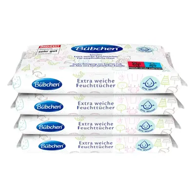 Bübchen Sensitive Wet Wipes nedves törlőkendő gyerekeknek 4 x 52 db