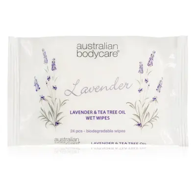 Australian Bodycare Tea Tree Oil & Lavender nedves törlőkendők arcra és testre 24 db