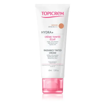 Topicrem UH FACE HYDRA+ Radiance Tinted Cream tónusegyesítő hidratáló krém SPF 40 árnyalat Mediu