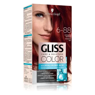 Schwarzkopf Gliss Color tartós hajfesték árnyalat 6-88 Intensive Red 1 db