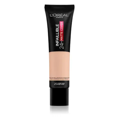 L’Oréal Paris Infallible 24H Matte Cover tartós alapozó matt hatással 25 Rose Ivory 30 ml