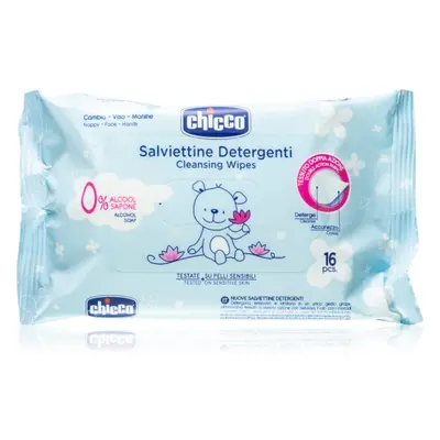 Chicco Cleansing Wipes Blue finom nedves törlőkendők gyermekeknek 16 db