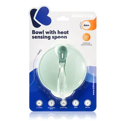 Kikkaboo Suction Bowl & Heat Sensing Spoon etetőkészlet 4 m+ Mint 3 db