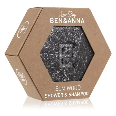 BEN&ANNA Love Soap Shower & Shampoo szilárd sampon és tusfürdő gél 2 az 1-ben Elm Wood 60 g