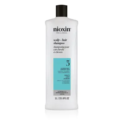 Nioxin System 3 Scalp + Hair Shampoo tisztító sampon a festett, ritkuló hajra 1000 ml