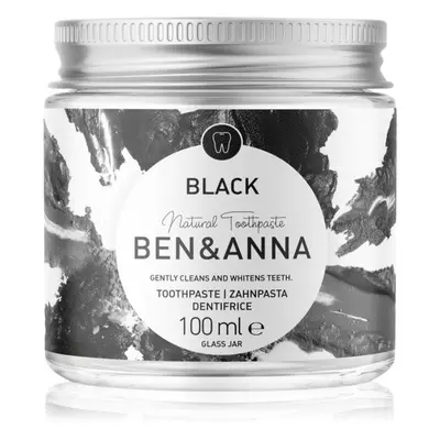 BEN&ANNA Natural Toothpaste Black fogkrém üvegtégelyben aktív szénnel 100 ml