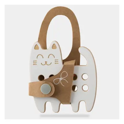 Milin Small Wooden Lacing Toy Cat interaktív játék 9 cm x 8,5 cm x 0,7 cm 1 db