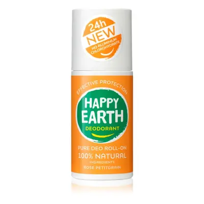 Happy Earth 100% Natural Deodorant Roll-On Rose Petitgrain golyós dezodor 75 ml