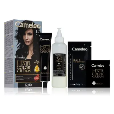 Delia Cosmetics Cameleo Omega tartós hajfesték árnyalat 1.0 Black