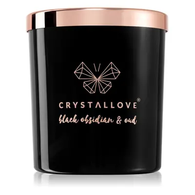 Crystallove Crystalized Scented Candle Black Obsidian & Oud illatgyertya 220 g