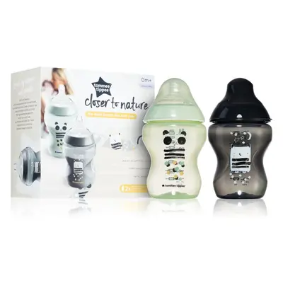 Tommee Tippee Closer To Nature Anti-colic Ollie and Pip cumisüveg Slow Flow 0m+ 2x260 ml