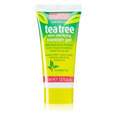 Beauty Formulas Tea Tree nyugtató tisztító gél a bőr tökéletlenségei ellen 30 ml