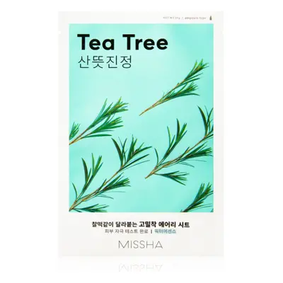 Missha Airy Fit Tea Tree arcmaszk tisztító és frissítő hatással az érzékeny arcbőrre 19 g